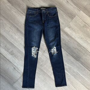 Levi’s 721 High Rise Skinny Women's Distressed Blue Jeans